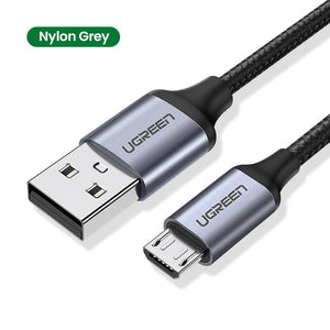 Ugreen Micro USB Cable 3A Nylon Fast Charge USB Data Cable for Samsung Xiaomi LG Tablet Android Mobile Phone USB Charging Cord