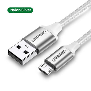 Ugreen Micro USB Cable 3A Nylon Fast Charge USB Data Cable for Samsung Xiaomi LG Tablet Android Mobile Phone USB Charging Cord