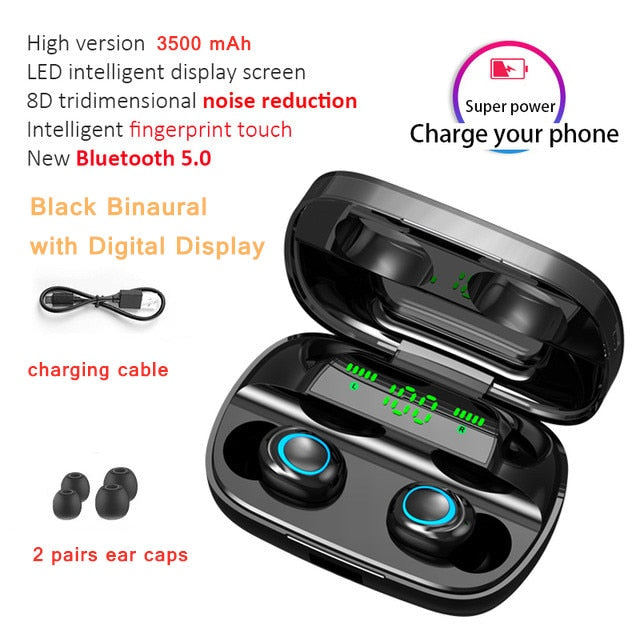 Bluetooth Wireless Earphones Headphones Earbuds Touch Control Sport Headset Noise Cancel Earphone Headphone
